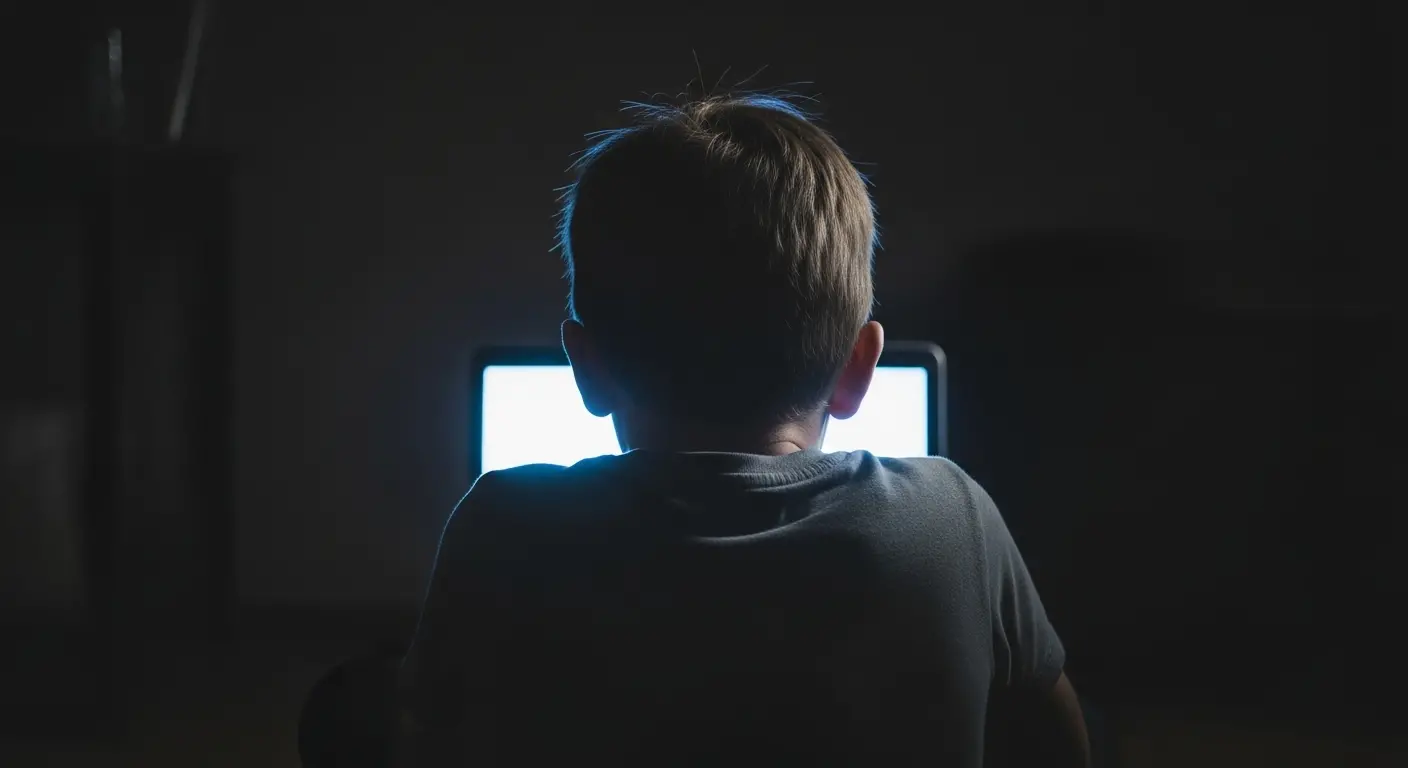 Enfant utilisant ChatGPT pour les devoirs sur un ordinateur portable