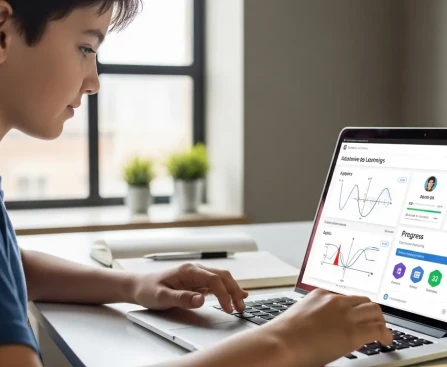 Élève progressant en mathématiques avec IA pour apprendre les mathématiques de façon personnalisée