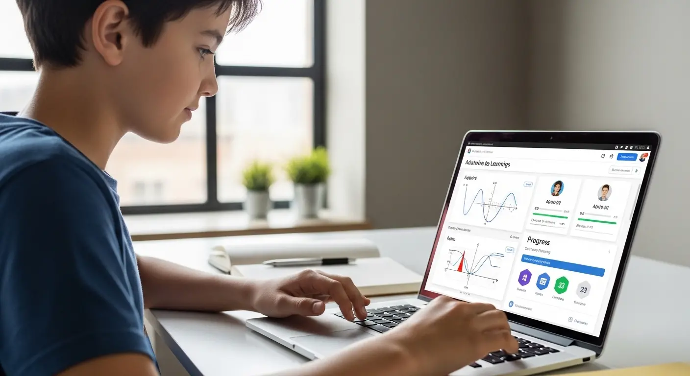 Élève progressant en mathématiques avec IA pour apprendre les mathématiques de façon personnalisée