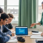 Lycéens utilisant ChatGPT à l'école dans le cadre légal français 2026