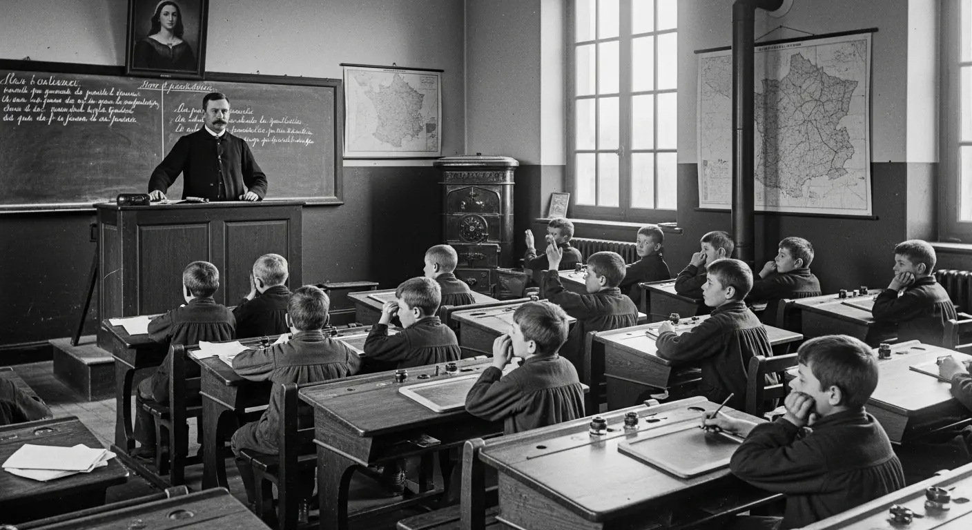 une salle de classe du debut du 20eme siecle