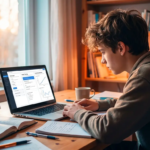 Élève utilisant NotebookLM pour apprendre et organiser ses révisions avec l'intelligence artificielle